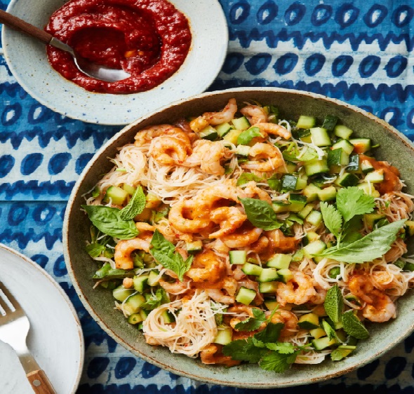 A Spicy Salad With Shrimps