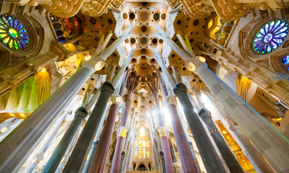 Large Sagrada Familia Cathedral In Barcelona