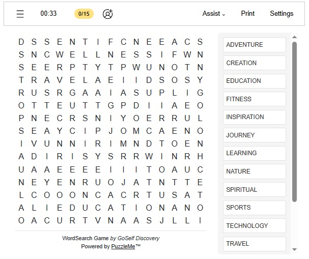 Wordsearch Online Game
