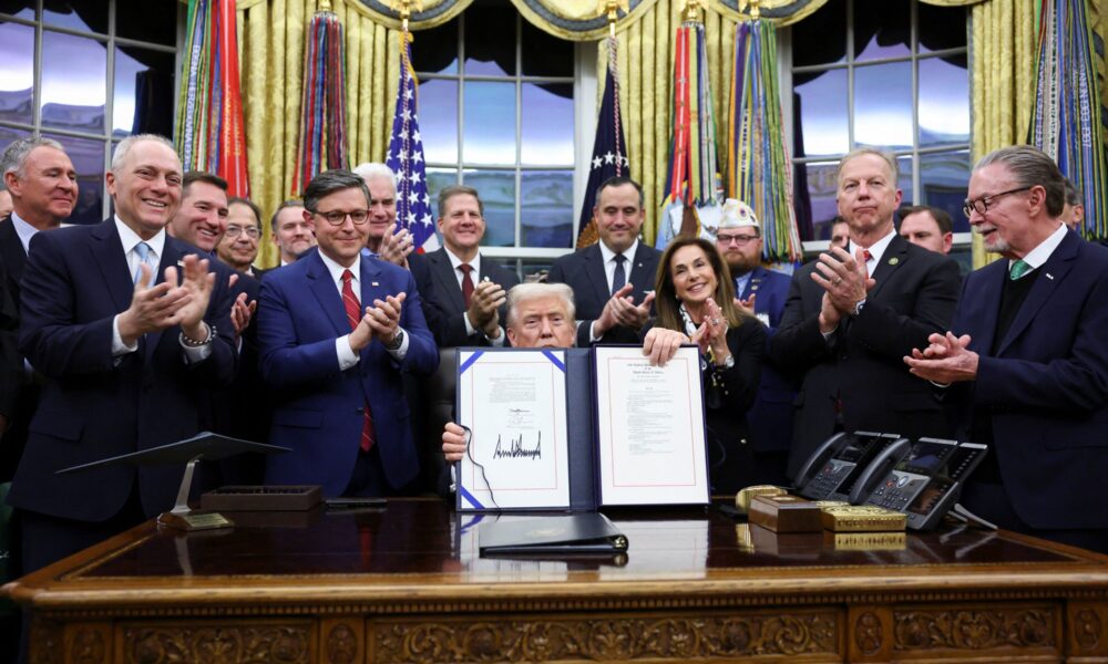 President Donald Trump Poses With Lawmakers
