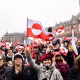 Protesters Wave Greenland Flags