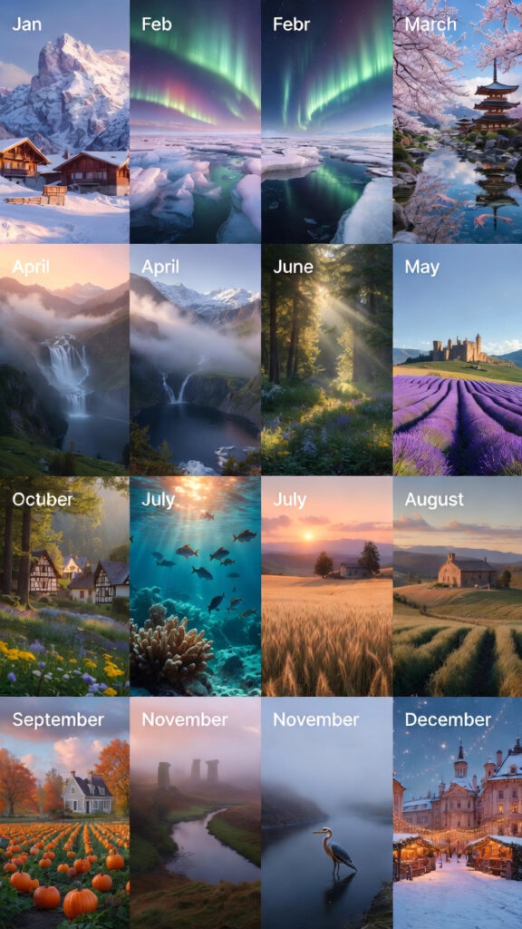 12 Months Of The Year Evocative Landscape From A Different Area Of The World 2