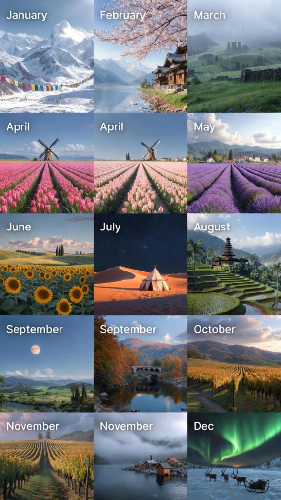 12 Months Of The Year Evocative Landscape From A Different Area Of The World 4