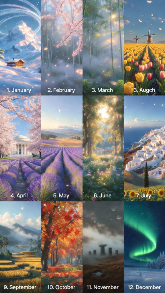 12 Months Of The Year Evocative Landscape From A Different Area Of The World 6