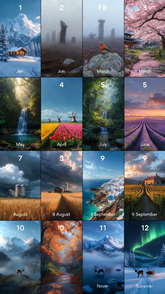 12 Months Of The Year Evocative Landscape From A Different Area Of The World 8