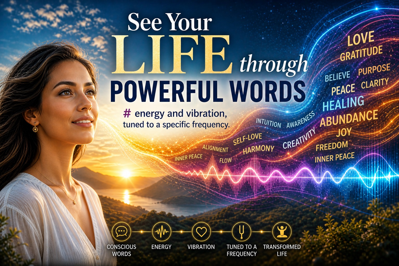 Look At Your Life Through Powerful Words Energy And Vibration Tuned To A Certain Frequency